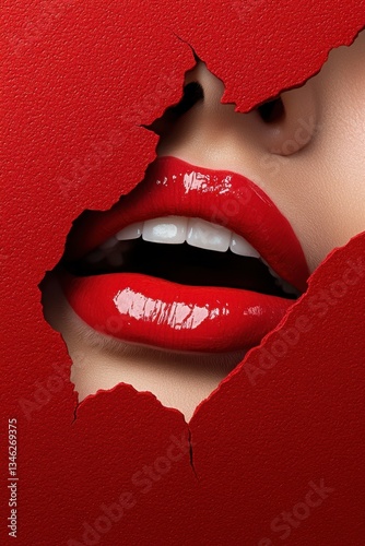Obraz na płótnie Close-up beautiful lips banner w salonie