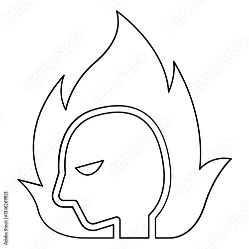 Angry icon in line style