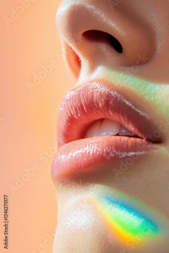 Close-up beautiful lips banner