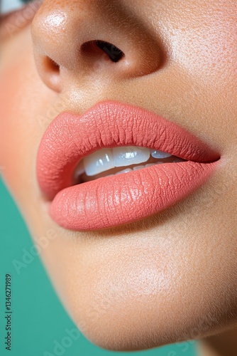 Close-up beautiful lips banner