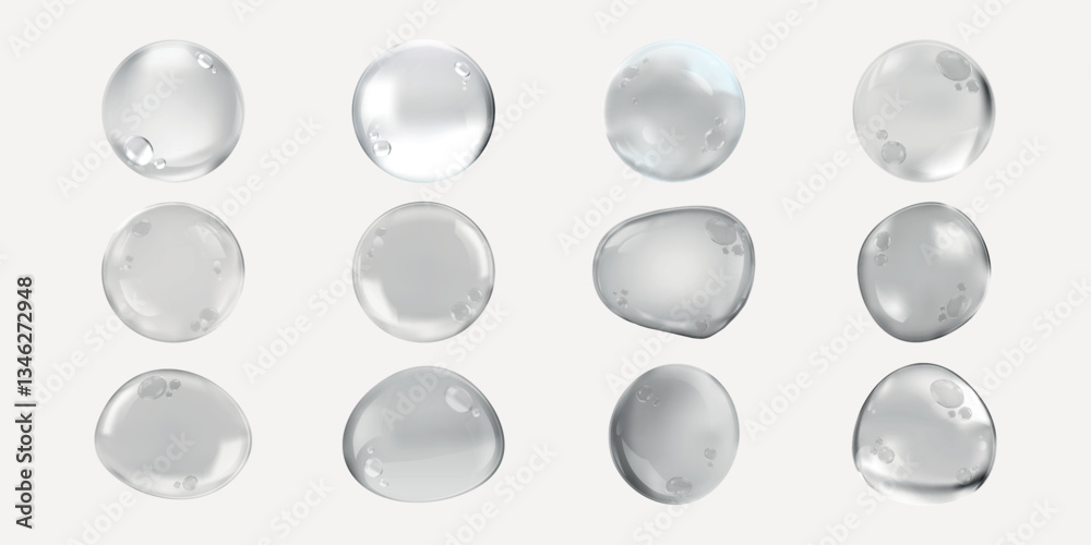Transparent soap bubbles floating on a checkered background. Bubbles vary in size, creating a playful, airy effect. Soap bubbles on a clear backdrop. Soap bubble element vector set. Transparent soap bubbles floating on a checkered background. Bubbles vary in size, creating a playful, airy effect. Soap bubbles on a clear backdrop. Soap bubble element vector set.