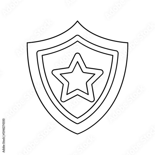 Superhero badge icon in line style