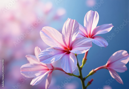Pink Flowers Close-Up with Defocused Background