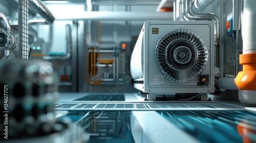 Wallpaper Mural Futuristic Industrial Machinery: A Glimpse into Advanced Technology Torontodigital.ca