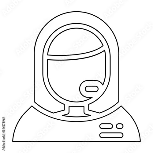Spacewoman icon in line style