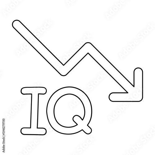 Low IQ icon in line style