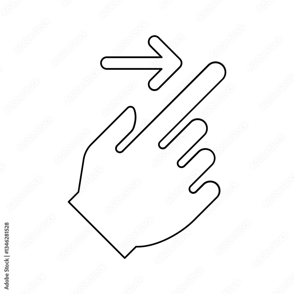 Obraz premium Swipe right icon in line style