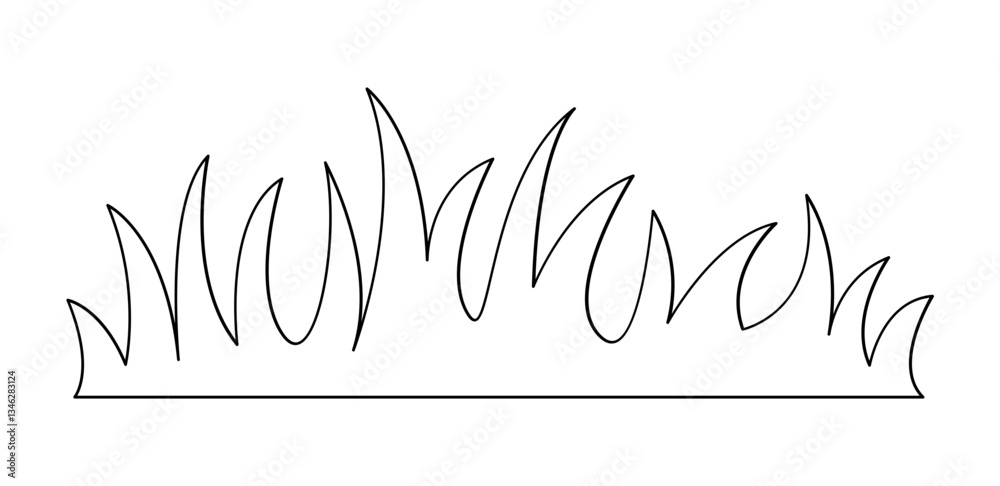 Obraz premium Grass Graphic Background in line style