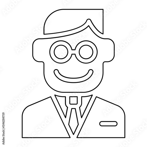 Physicist icon in line style