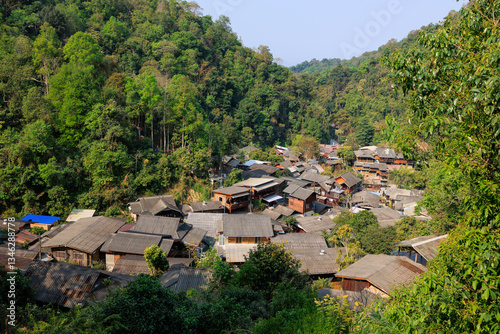 The village of Mae Kampong in the middle of the rainforest Thailand