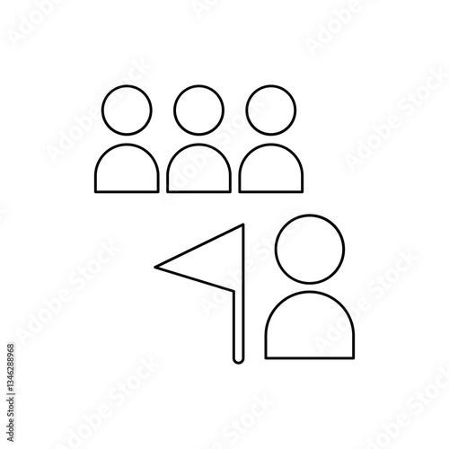 Group tour icon in line style