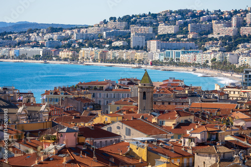 Nice old and modern city view at Cote D'Azur, French Riviera