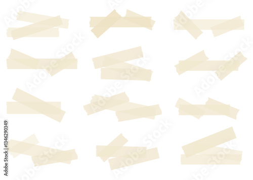 Adhesive tapes set isolated on white background