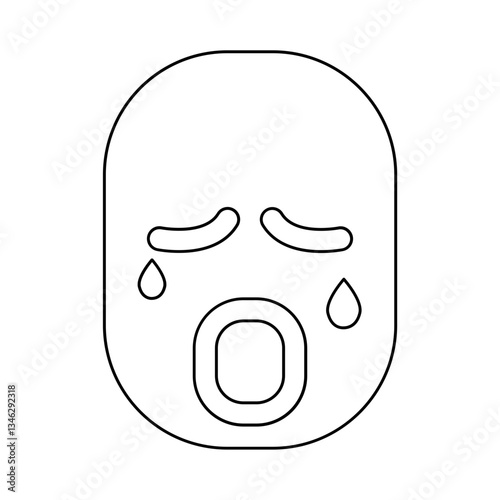 Crying icon in line style