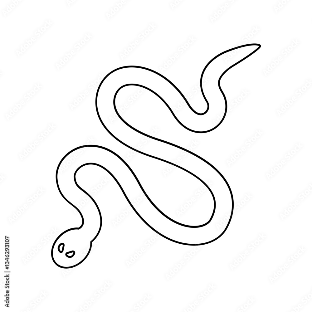 Fototapeta premium Snake icon in line style