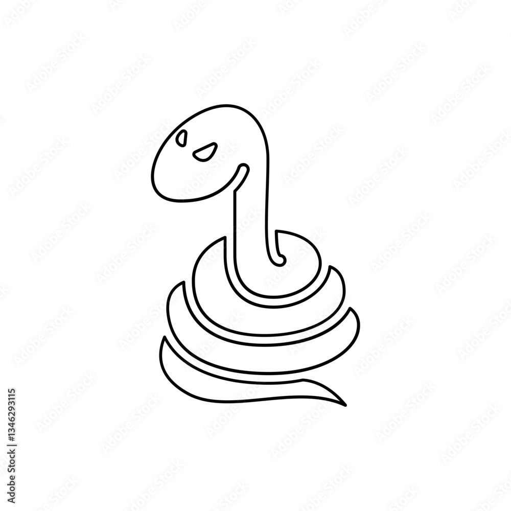 Snake icon in line style Snake icon in line style