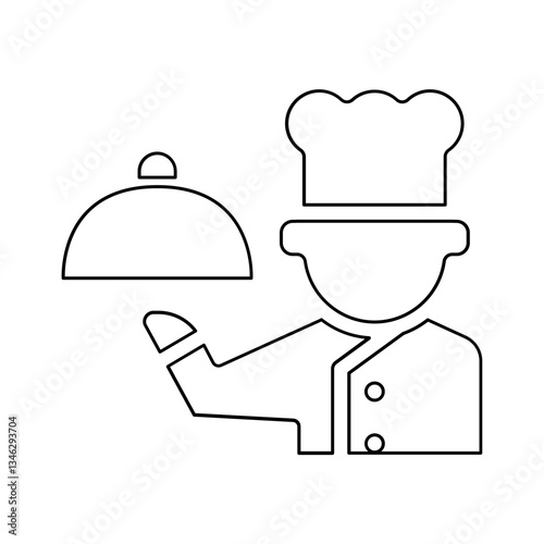Chef recommend icon in line style
