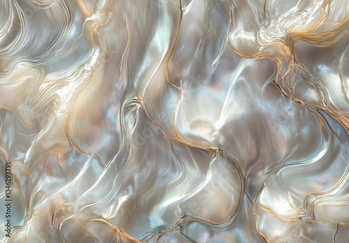 Pearlescent delicate background with swirl pattern. Different shades and colors, glitter and waves, photo background with copyright