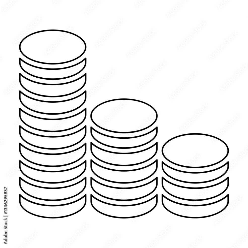 Coin icon in line style Coin icon in line style