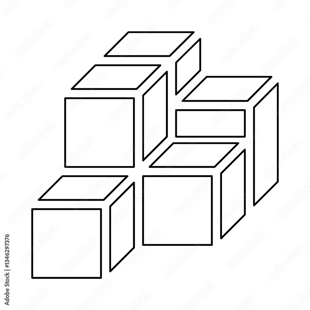 Boxes icon in line style Boxes icon in line style