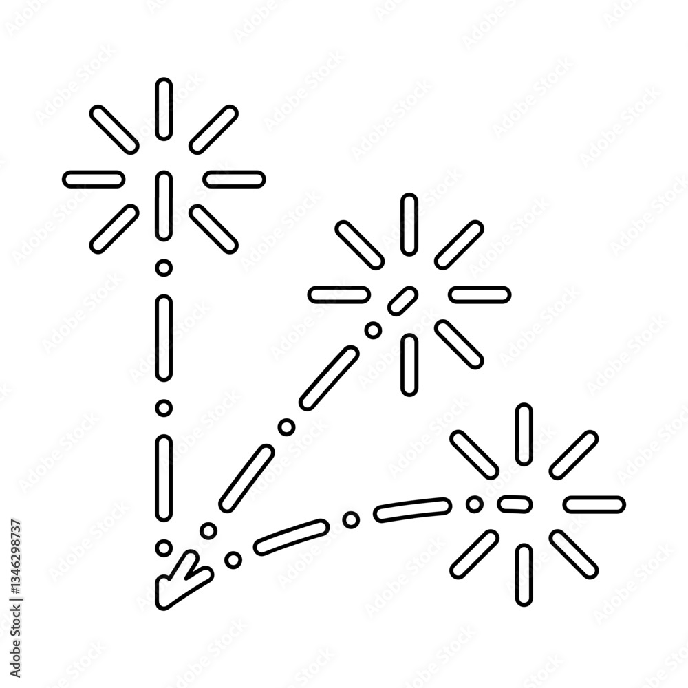 Firework icon in line style Firework icon in line style