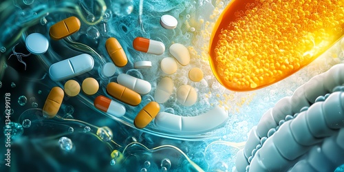 Digital Representation of Pharmaceutical Compounds Interacting Within a Human Body at the Cellular Level During Research