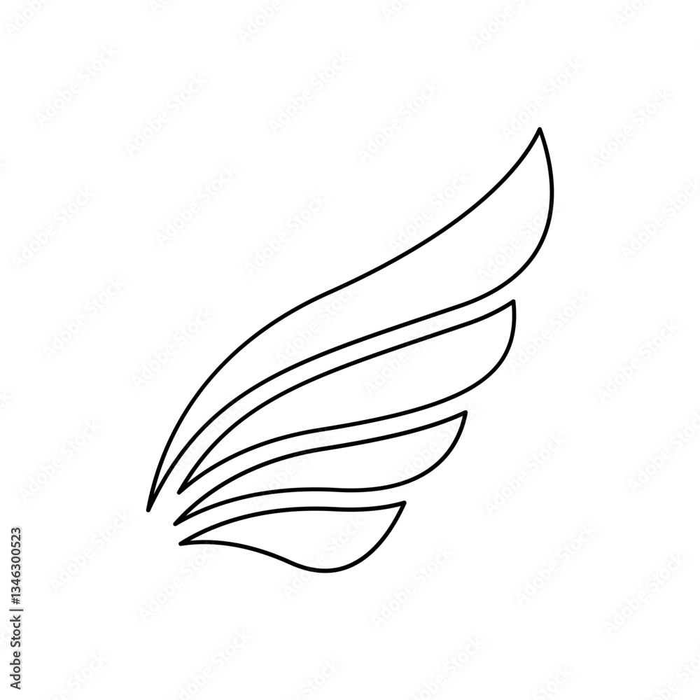 Fototapeta premium Wing icon in line style