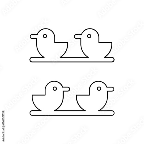 Duck shooting game icon in line style