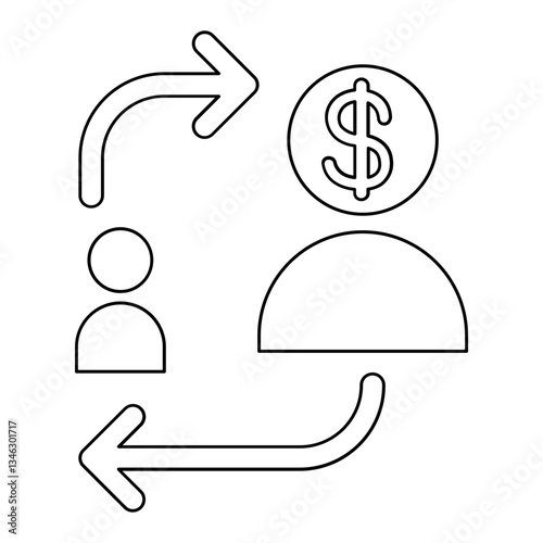 Cryptocurrency icon in line style