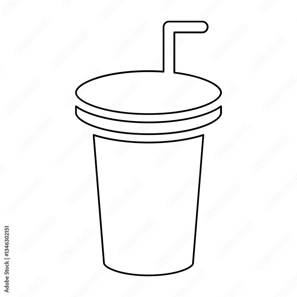 Plastic cup icon in line style Plastic cup icon in line style