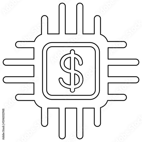 Blockchain icon in line style