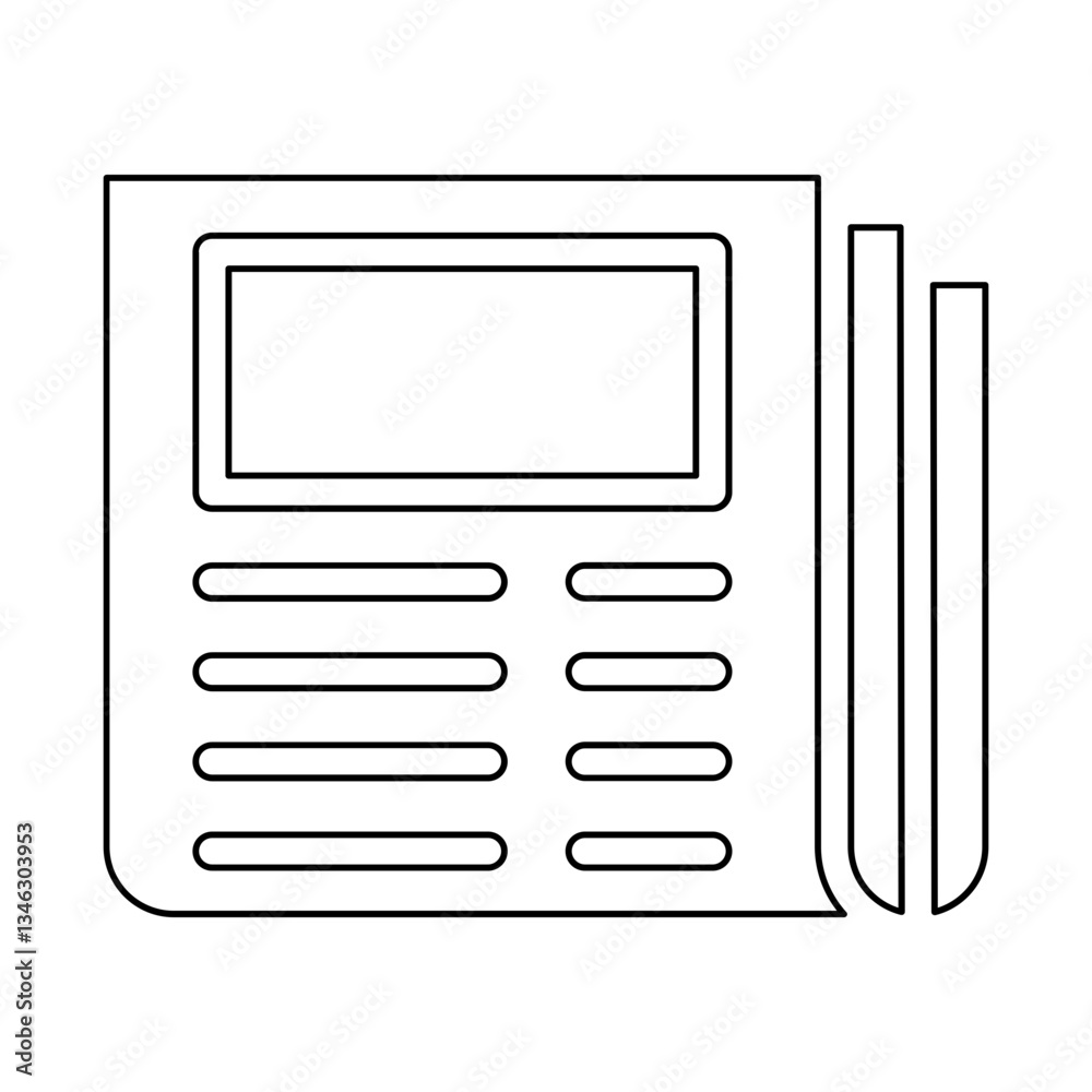 Newspaper icon in line style Newspaper icon in line style