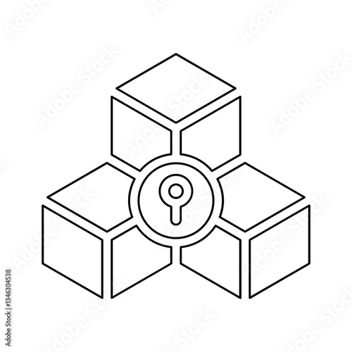 Blockchain icon in line style