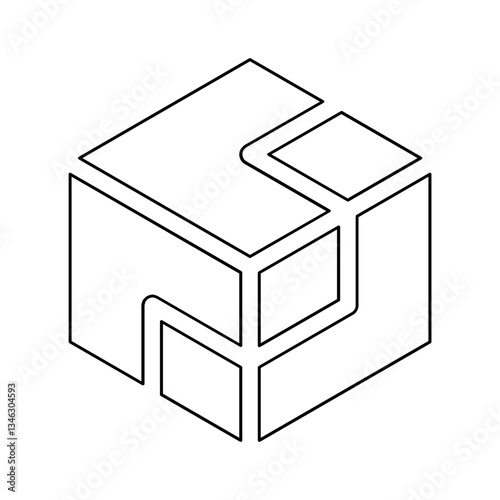 blockchain icon in line style