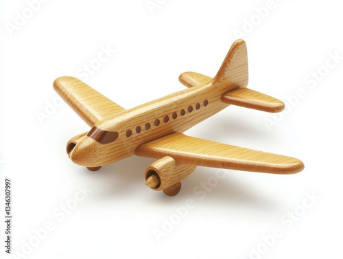 Wooden toy airplane crafted from natural bamboo, eco-friendly and beautifully designed for imaginative play