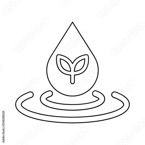 Save water icon in line style