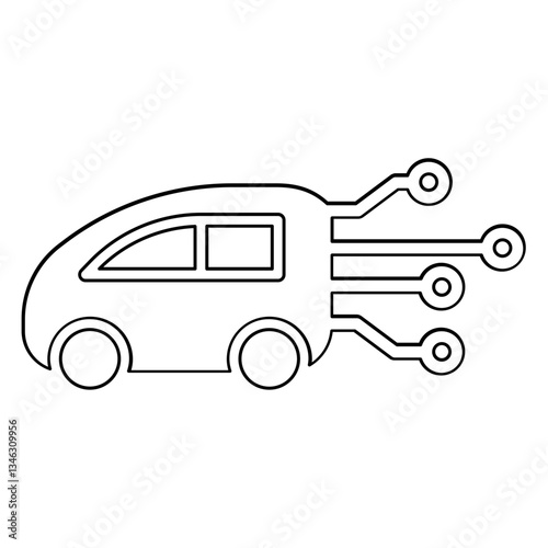 Smart car icon in line style