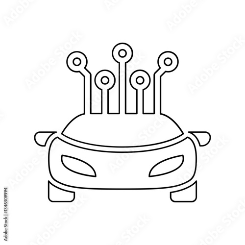 Smart car icon in line style