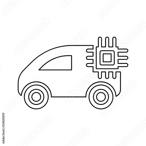 Smart car icon in line style
