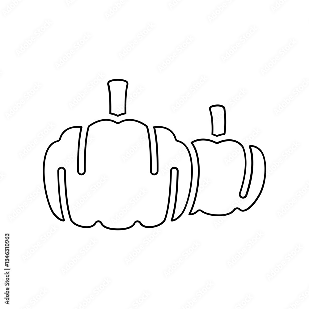 Obraz premium Pumpkin icon in line style