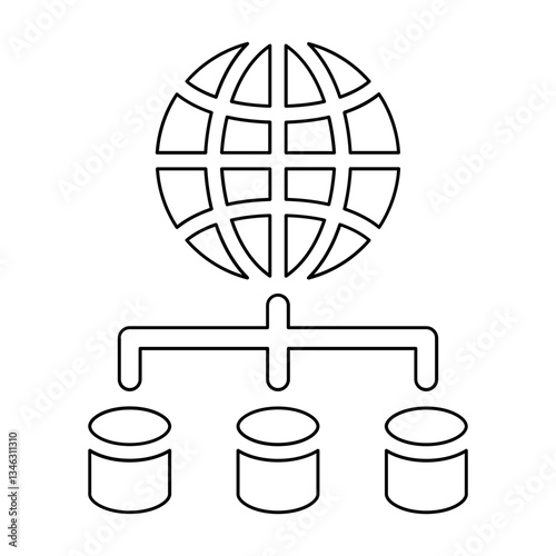 Database icon in line style