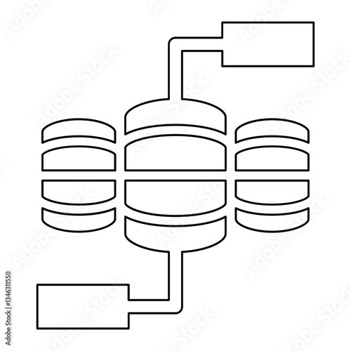 Database icon in line style