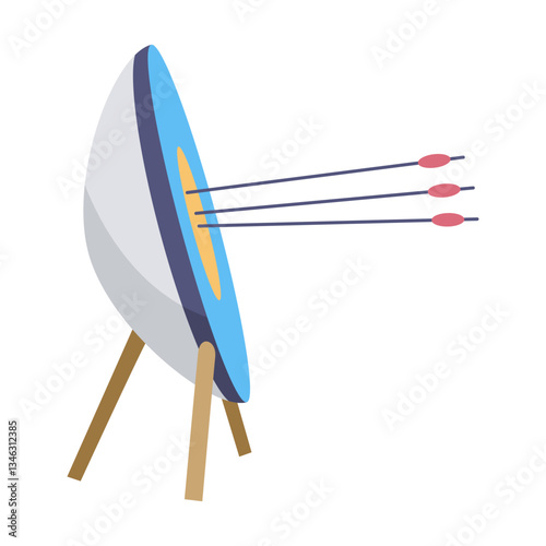 Obraz na płótnie Archery practice or training. Successfully hitting the target. Vector artwork depict success, achievement or accomplishment w salonie