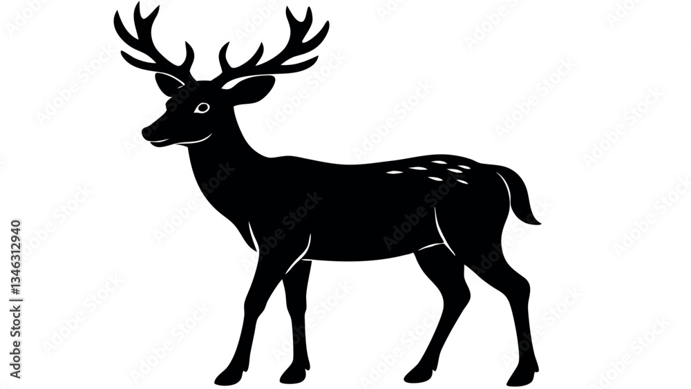 Obraz premium A Deer Silhouette Unveiled