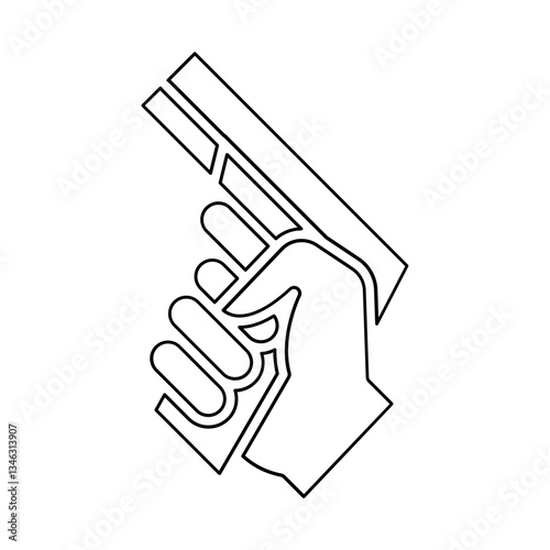 Gun icon in line style