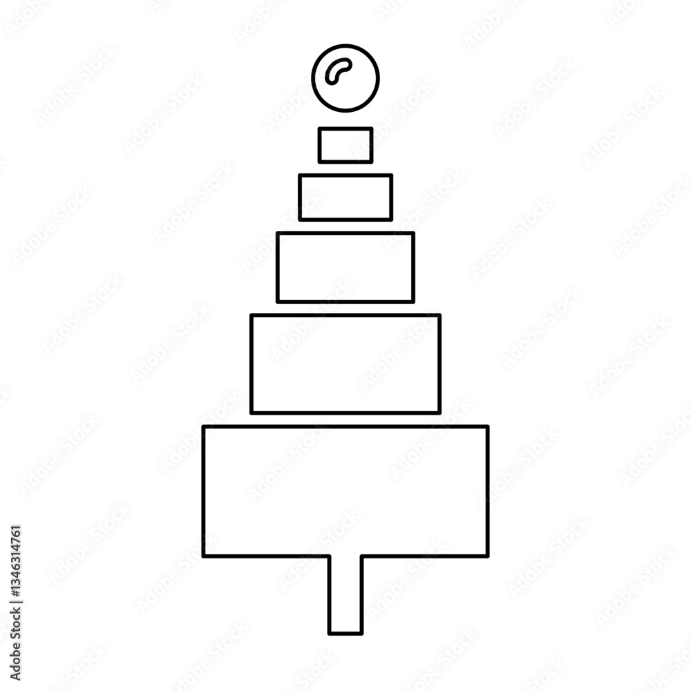 Christmas tree icon in line style Christmas tree icon in line style