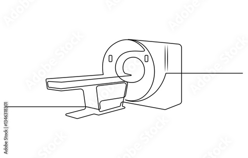 Continuous one line drawing Magnetic resonance imaging