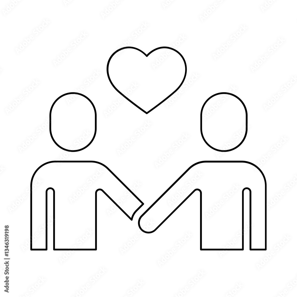Sweetheart icon in line style Sweetheart icon in line style