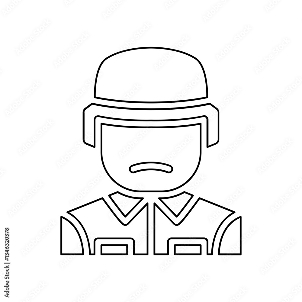 Solider icon in line style Solider icon in line style