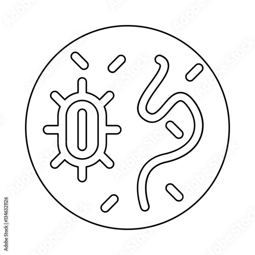 Contaminated water icon in line style